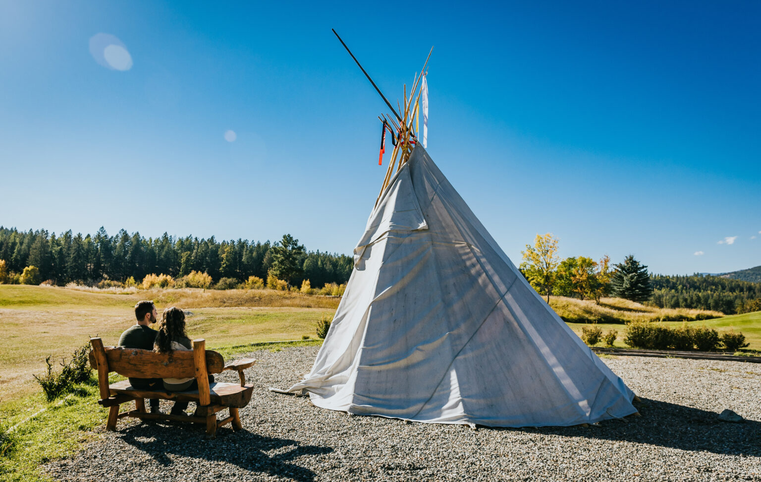 Exterior at St Eugene with Teepee
