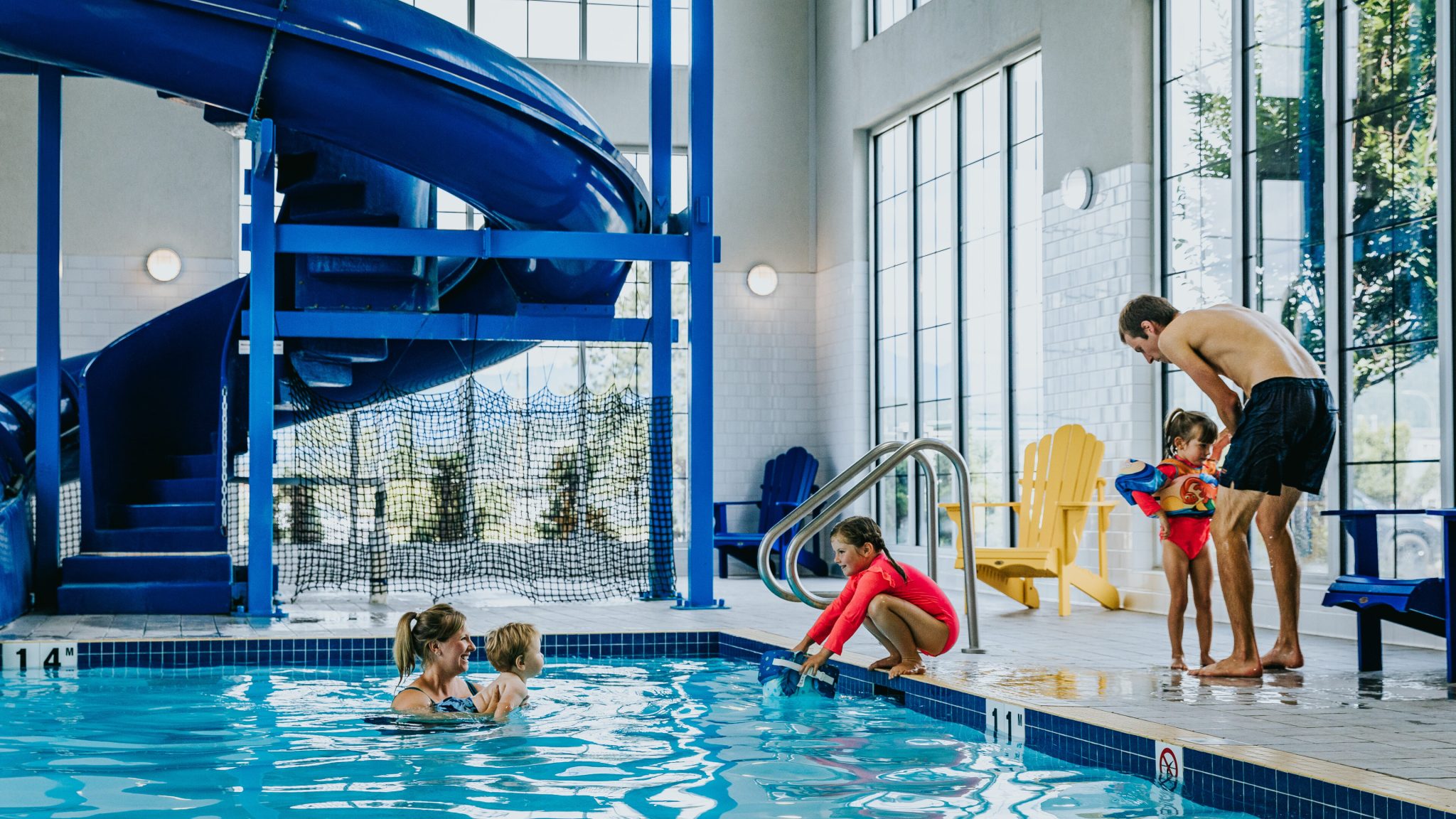 family at the prestige hotel waterslide